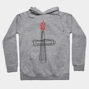 The cross of the Lord Jesus Christ and the flame of fire Hoodie